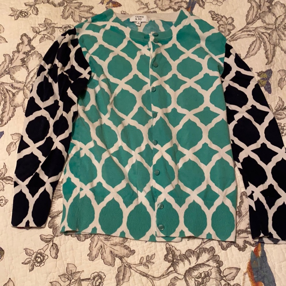 Green and Navy cardigan